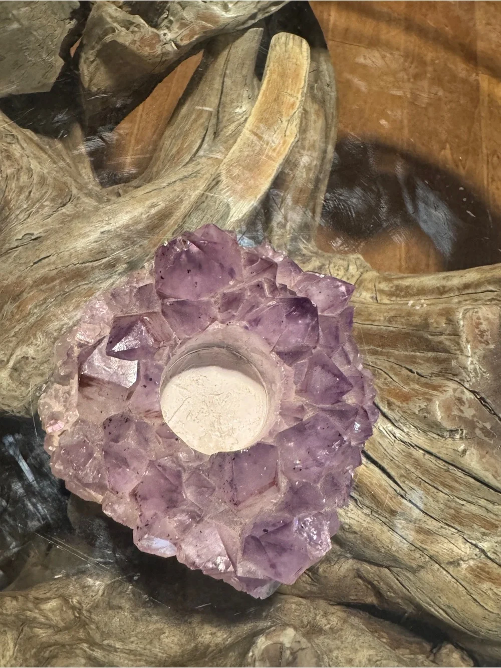 Amethyst Crystal Tealight Candle Holder